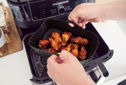 Reusable silicone air fryer liner for 9.5 L rectangular basket